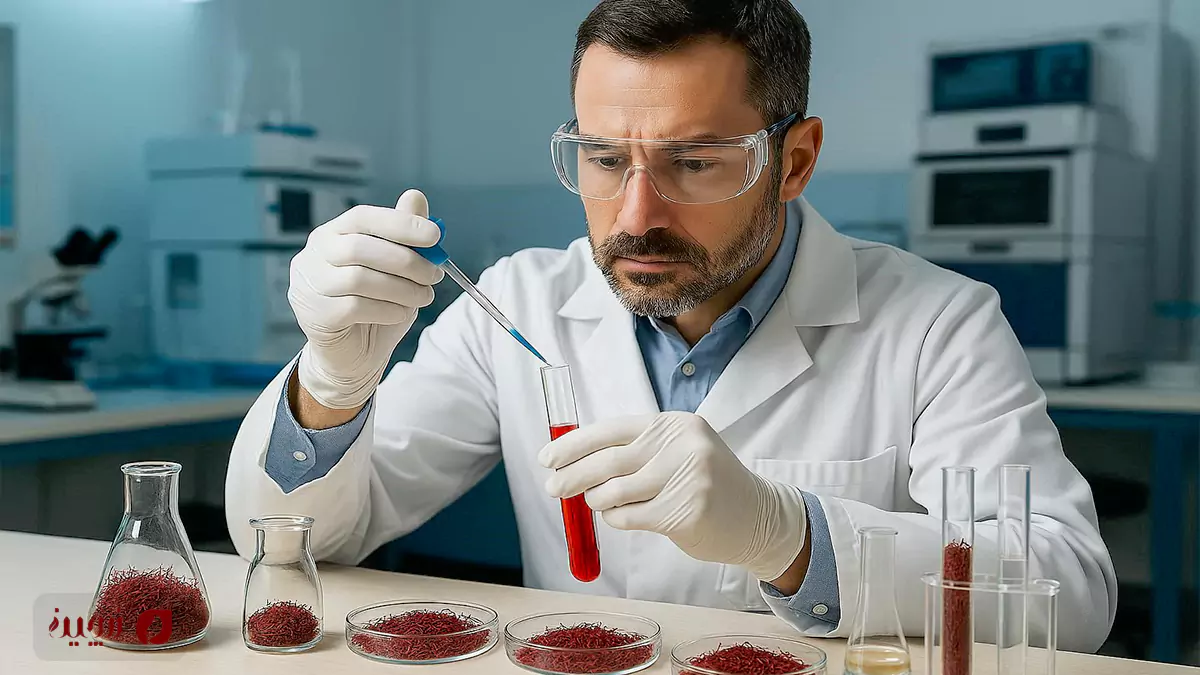 آزمایش رنگ زعفران