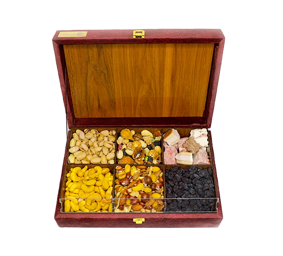 باکس هدیه سپیدار ویژه زرچین | پک آجیل لوکس شب یلدا