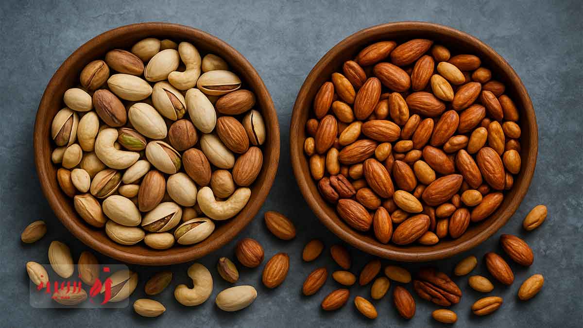 جدول مقایسه آجیل خام و برشته؛ کدوم برای سلامتی بهتره؟