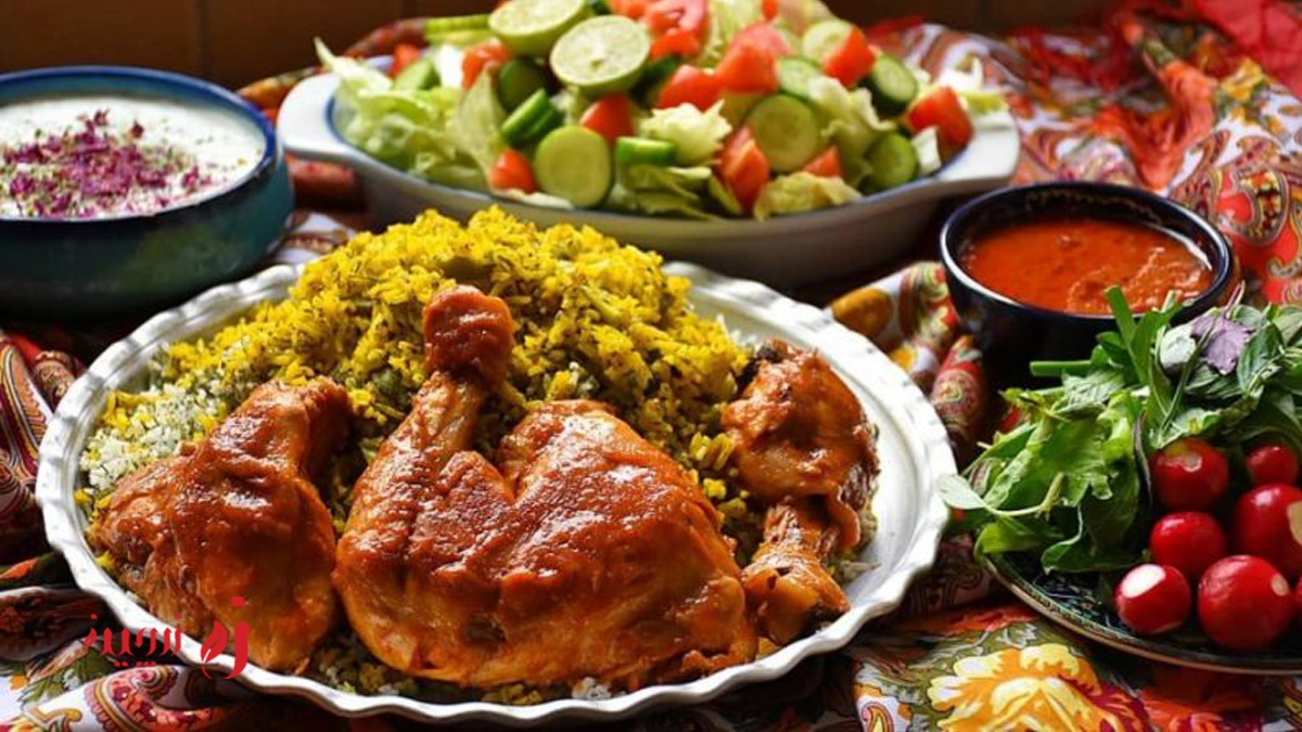 باقالی پلو با مرغ