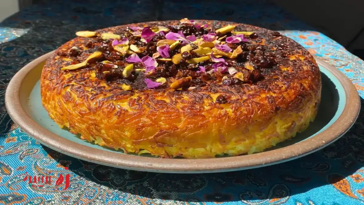 ته چین مرغ ساده برای سه نفر