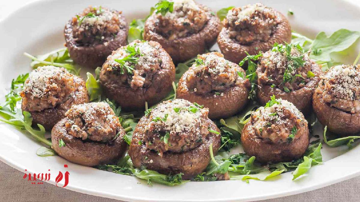 قارچ شکم پر با گوشت