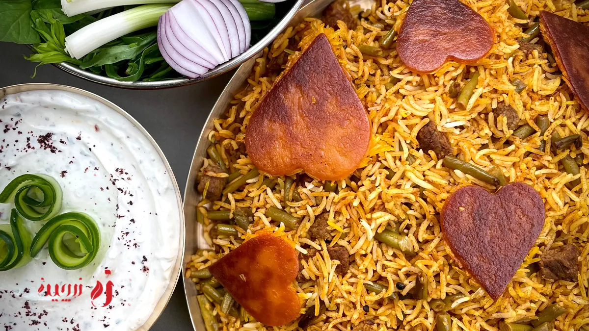لوبیا پلو با گوشت