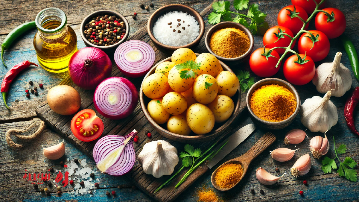 مواد اولیه دو پیازه آلو